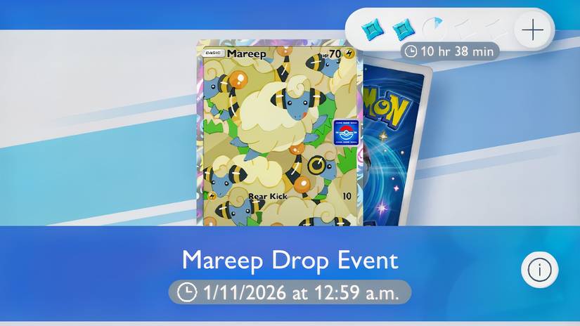 Pokemon TCG Pocket Mareep Drop Event banner