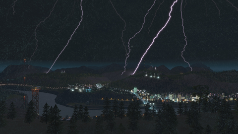 Cities: Skylines Natural disasters DLC Thunderstorm