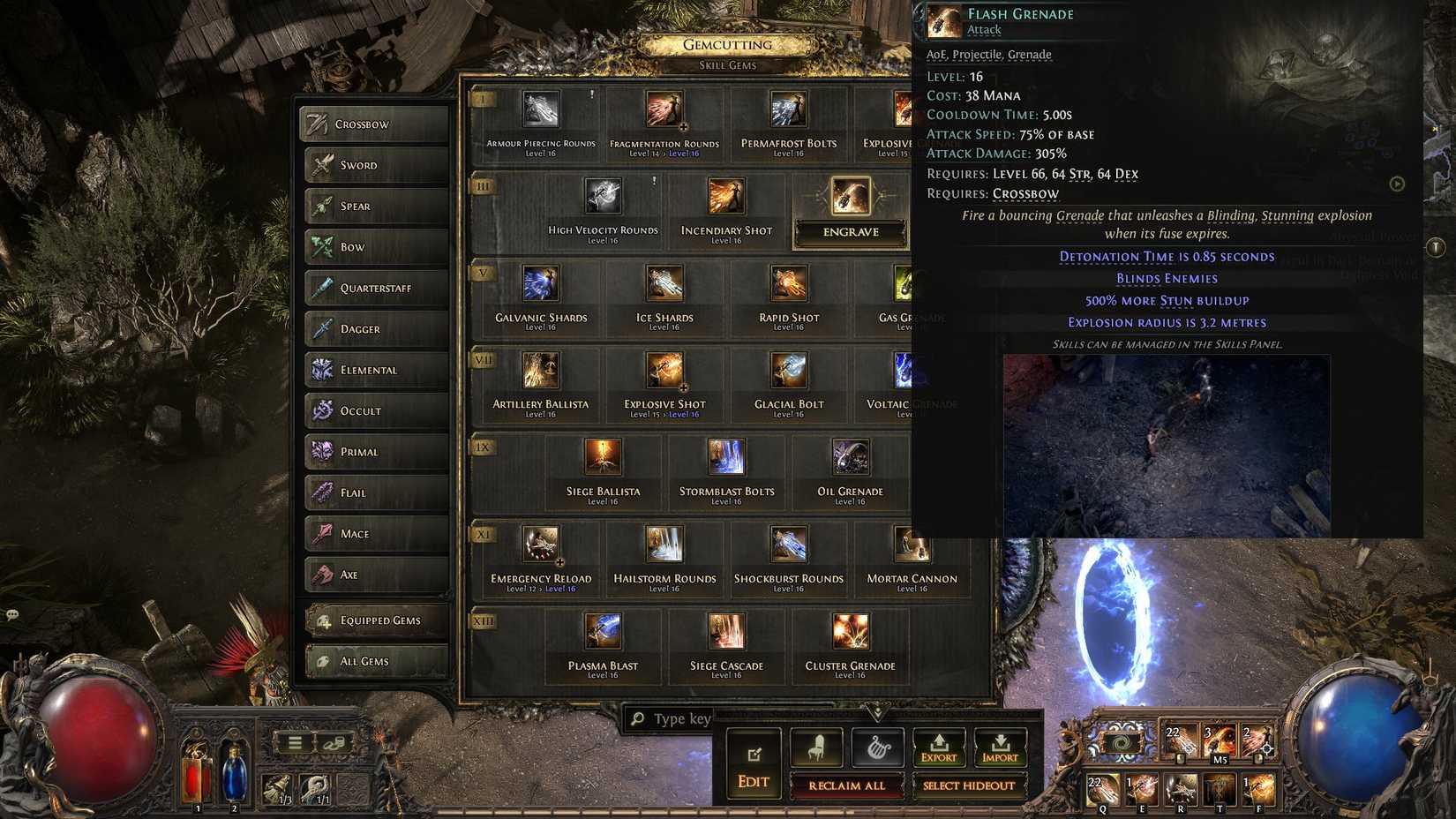 PoE 2 Flash Grenade description