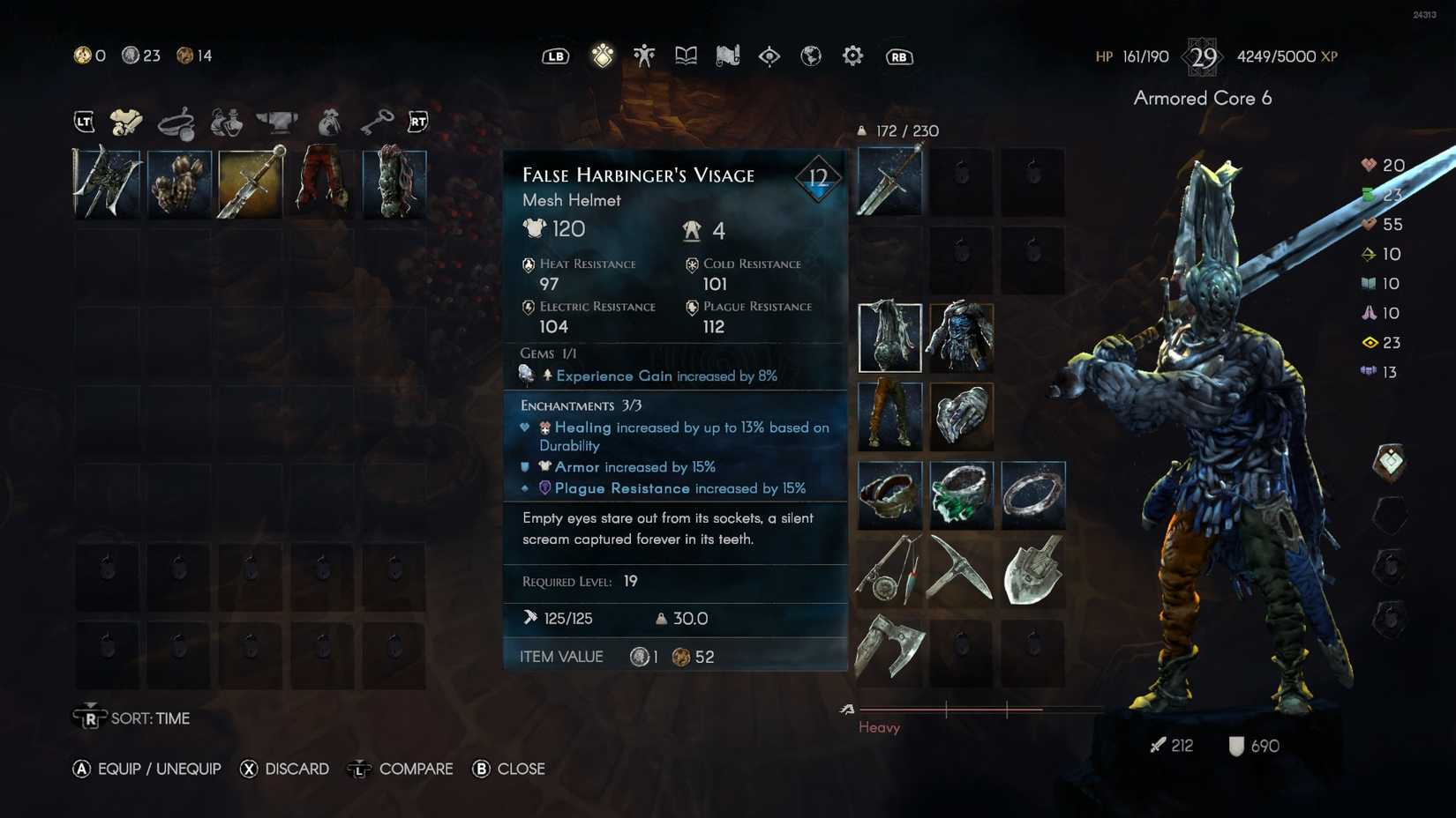 No Rest for the Wicked False Harbinger's Visage helmet