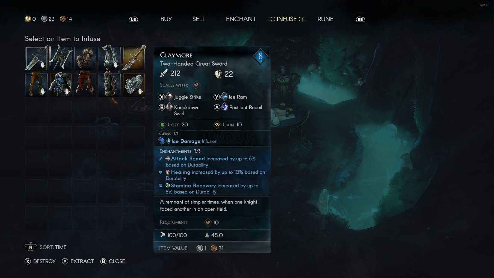 No Rest for the Wicked Claymore Infusions