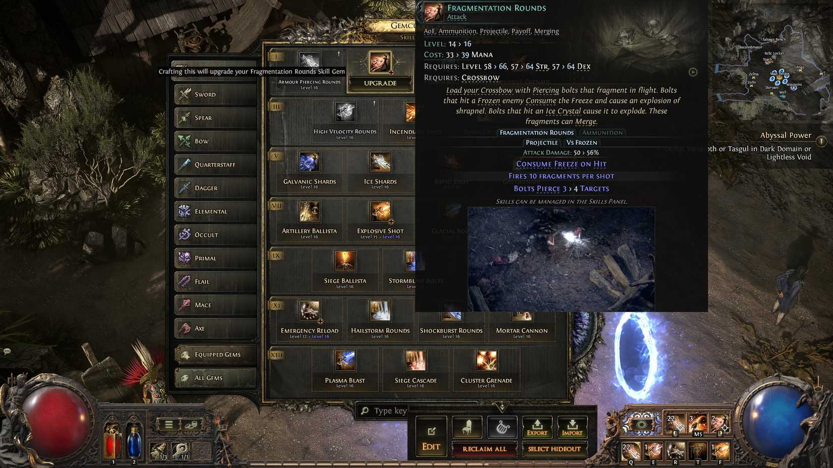 PoE 2 Fragmentation Rounds description