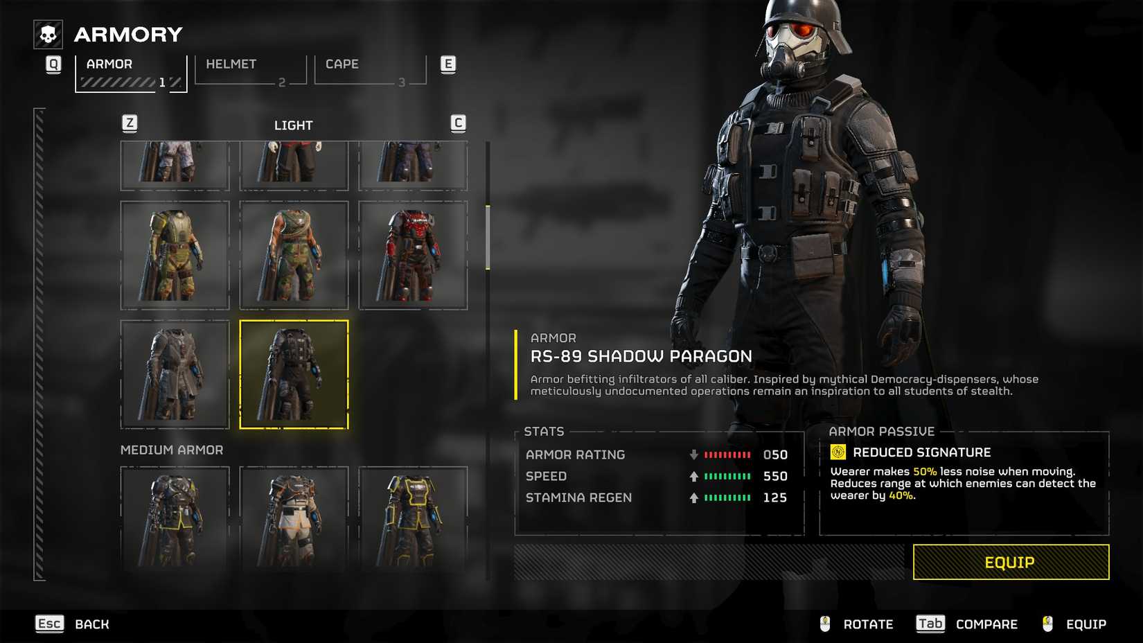 Helldivers 2 Reduced Signature Perk Armory