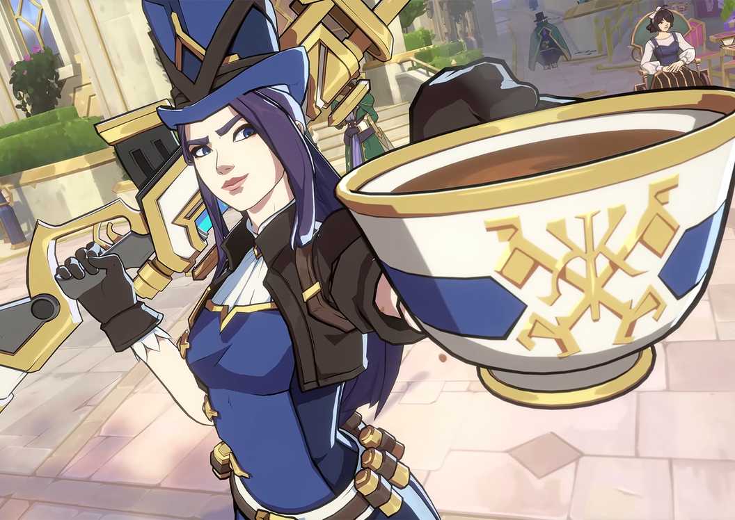 2XKO Caitlyn tea pose