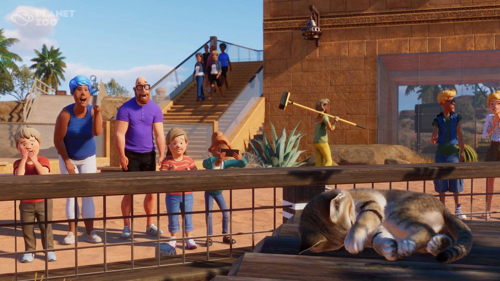 Planet Zoo cub and guests