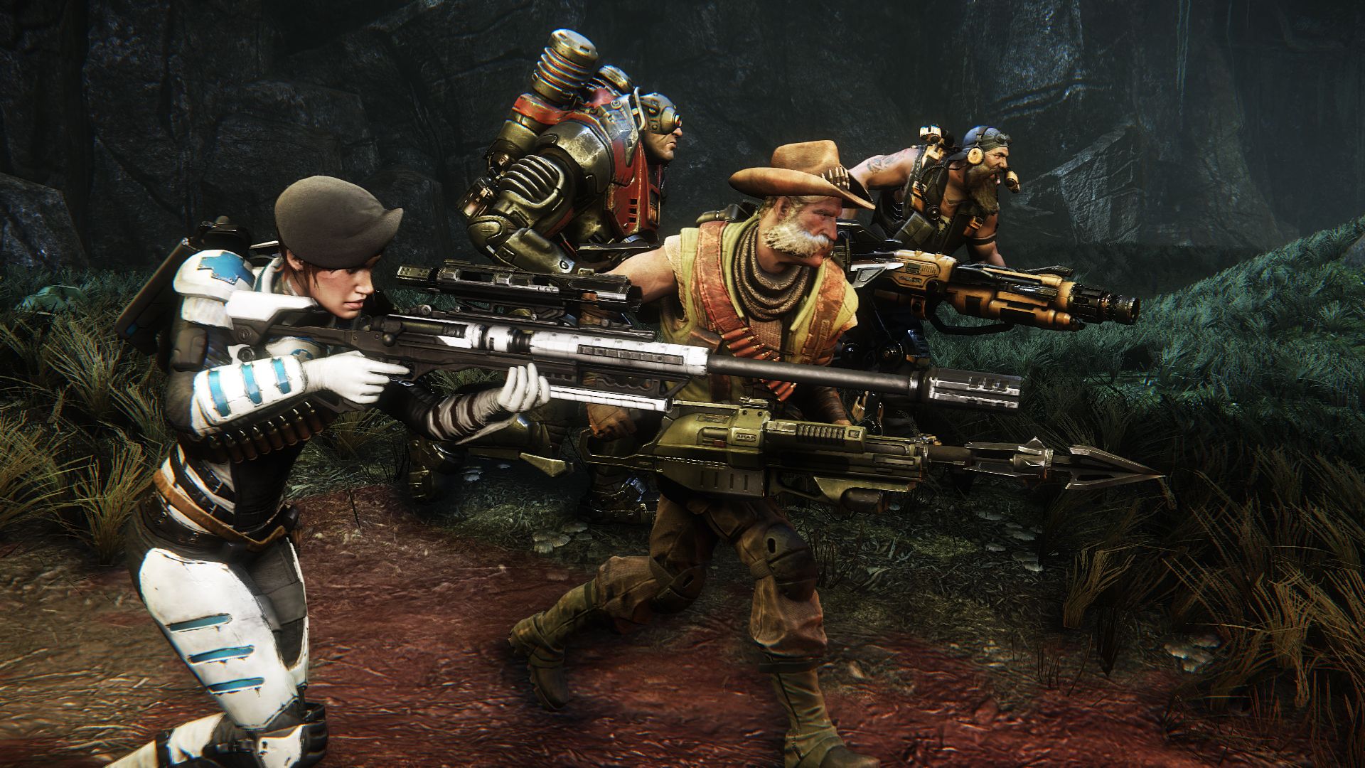 A four-player team in Evolve (2015)-2
