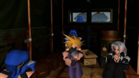 A scene featuring a flashback with Cloud in Final Fantasy 7 (1997)