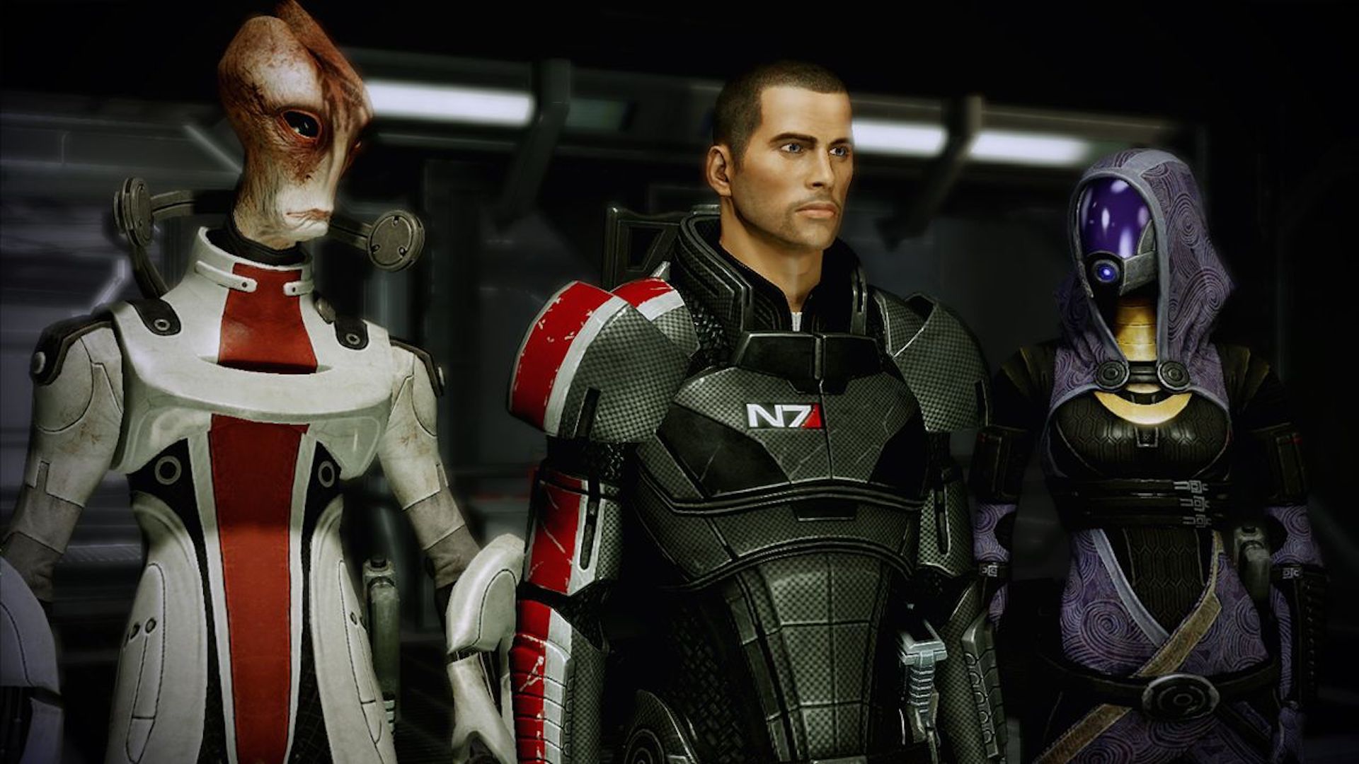A scene featuring characters in Mass Effect 2 (2010)