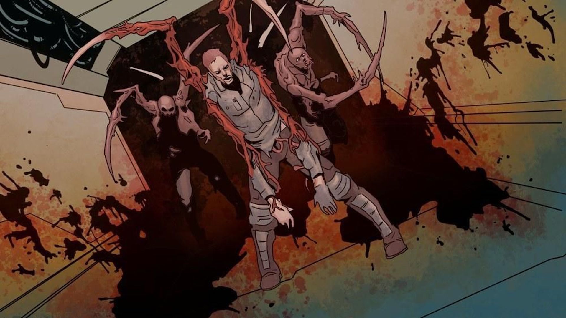 A scene featuring Necromorpghs in Dead Space Ignition (2010)