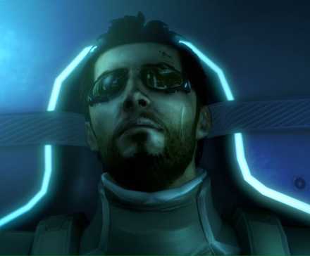 Adam laying down in Deus Ex Human Revolution (2011)