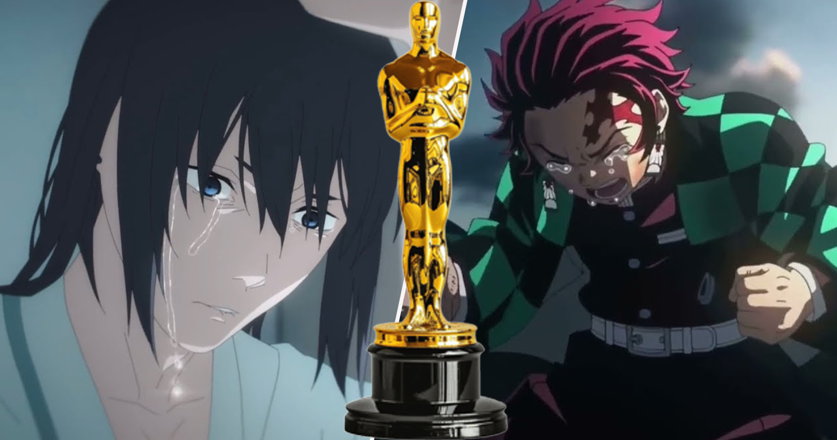 Aki crying, Tanjiro crying, and an Oscar