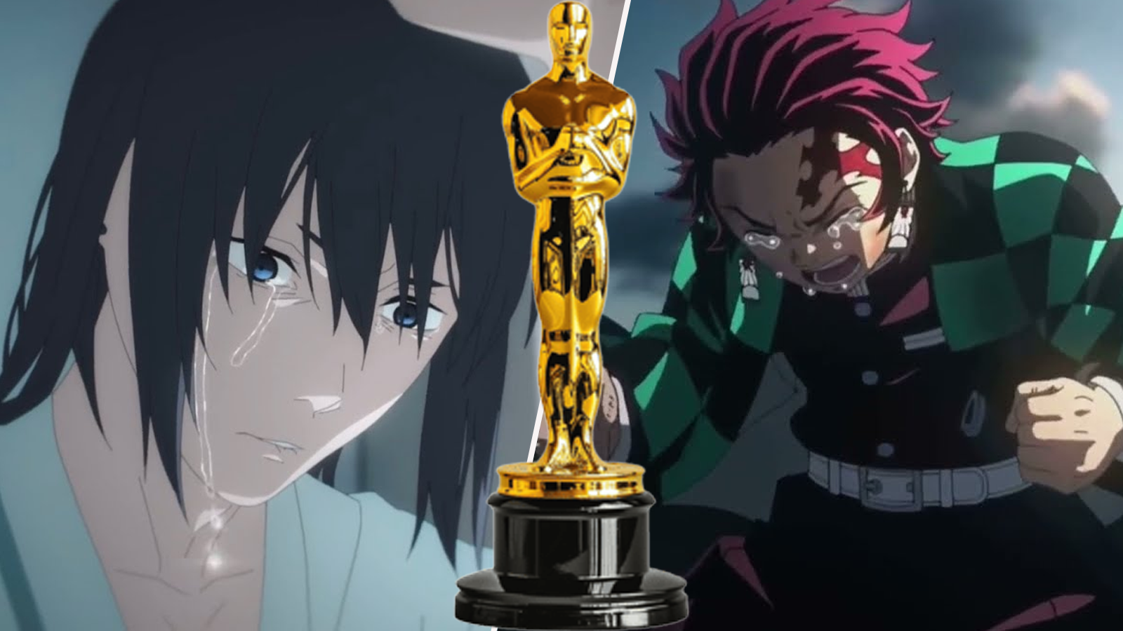 Aki crying, Tanjiro crying, and an Oscar