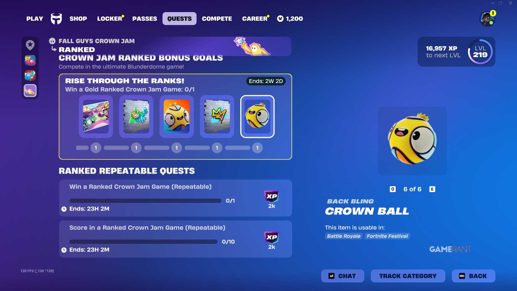 All Free Fall Guys Crown Jam Rewards in Fortnite