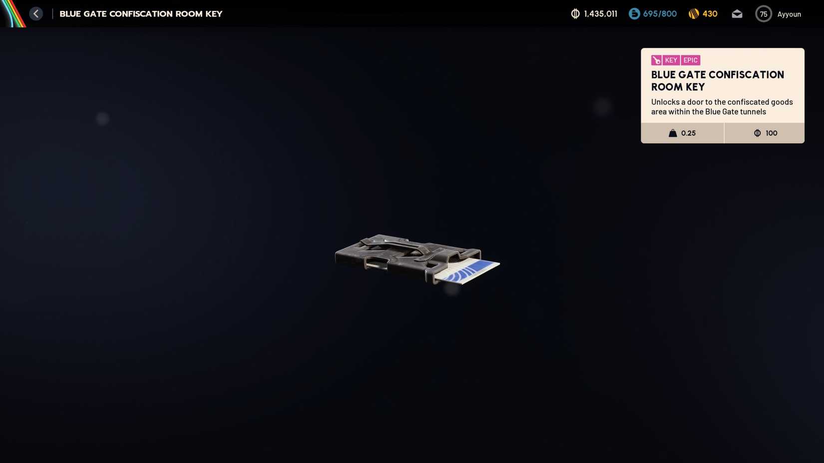 ARC Raiders Blue Gate Confiscation Room Key