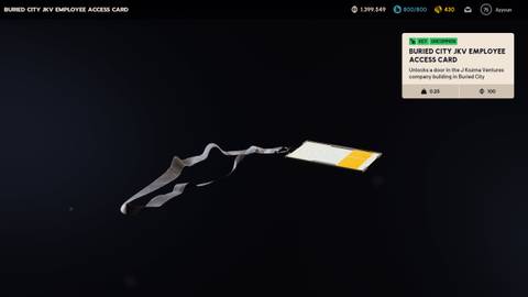 ARC Raiders Buried City JKV Employee Access Card