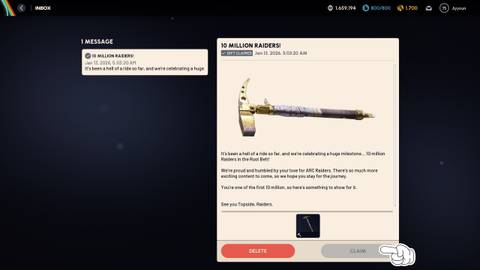 ARC Raiders Claim Gilded Pickaxe