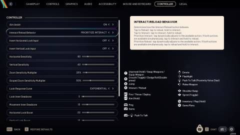 ARC Raiders Interact Reload Settings