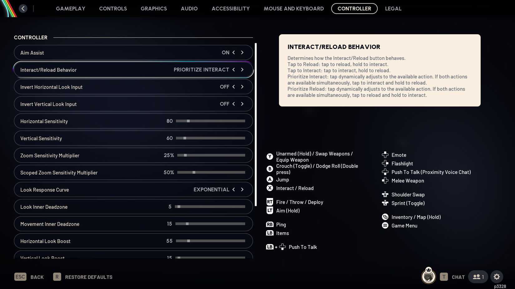 ARC Raiders Interact Reload Settings