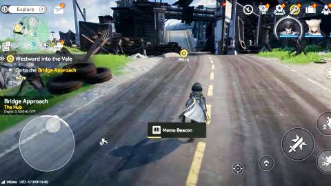 arknights endfield character going to the bridge approach during westward into the valley quest 