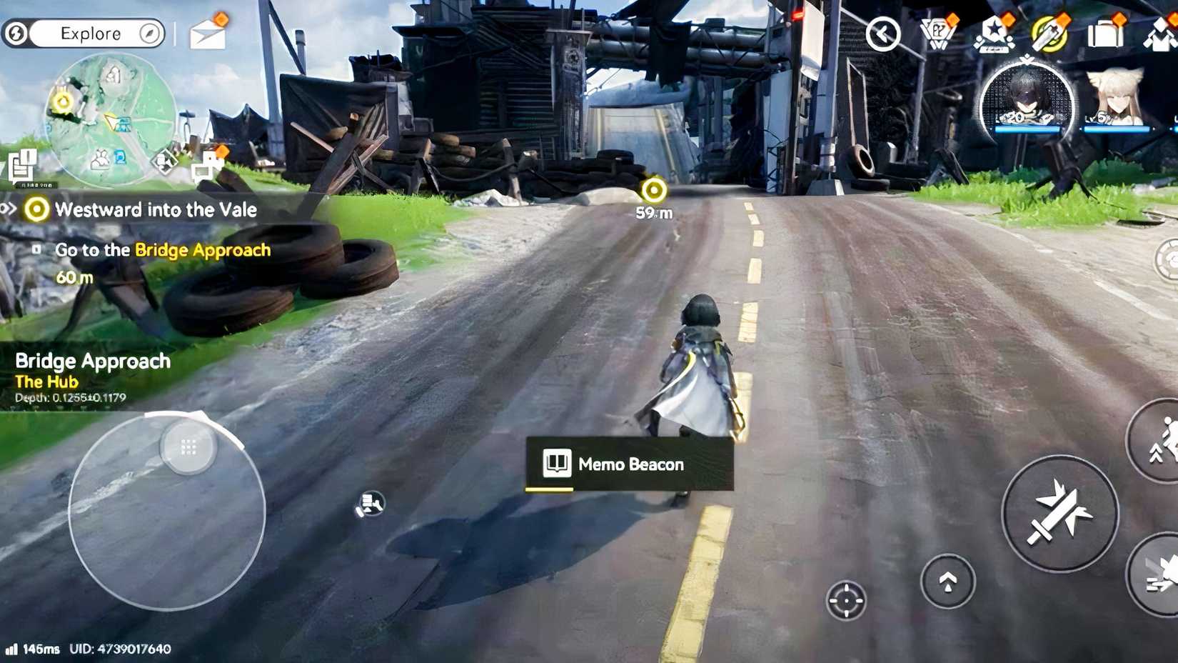 arknights endfield character going to the bridge approach during westward into the valley quest 