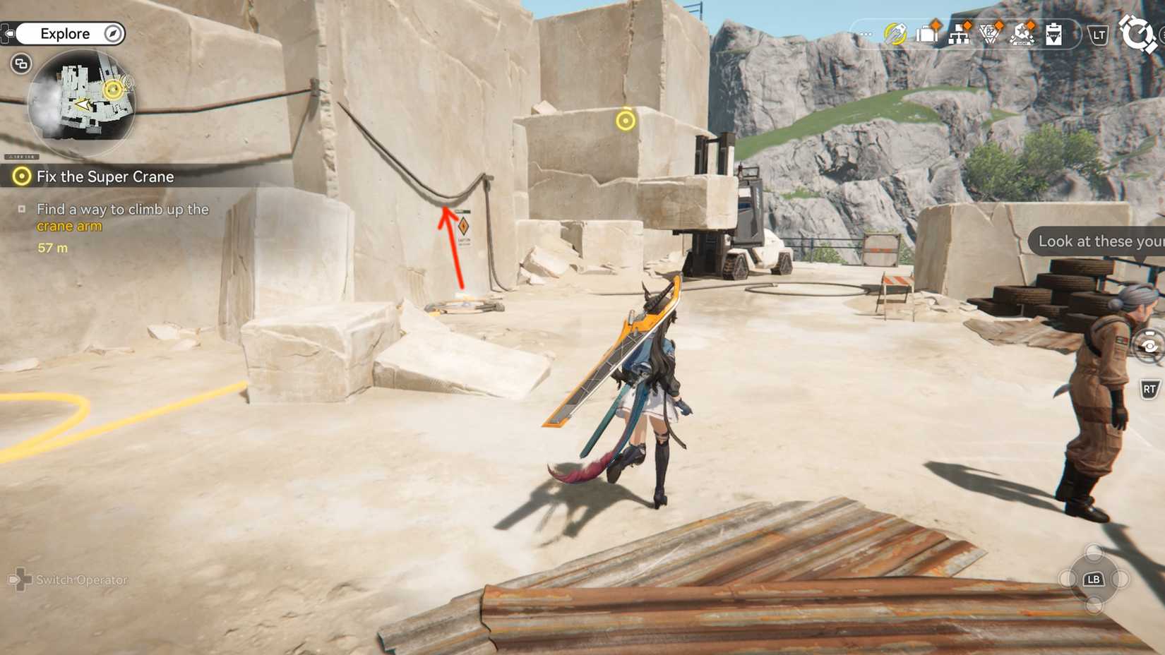 arknights-endfield-fix-the-super-crane-quest-walkthrough-guide-get-originium-circuitry-component-style - use bounce pad