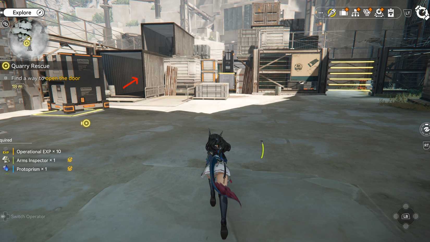 arknights-endfield-how-find-way-open-door-quarry-recue-quest-ak-endfield - container entrance