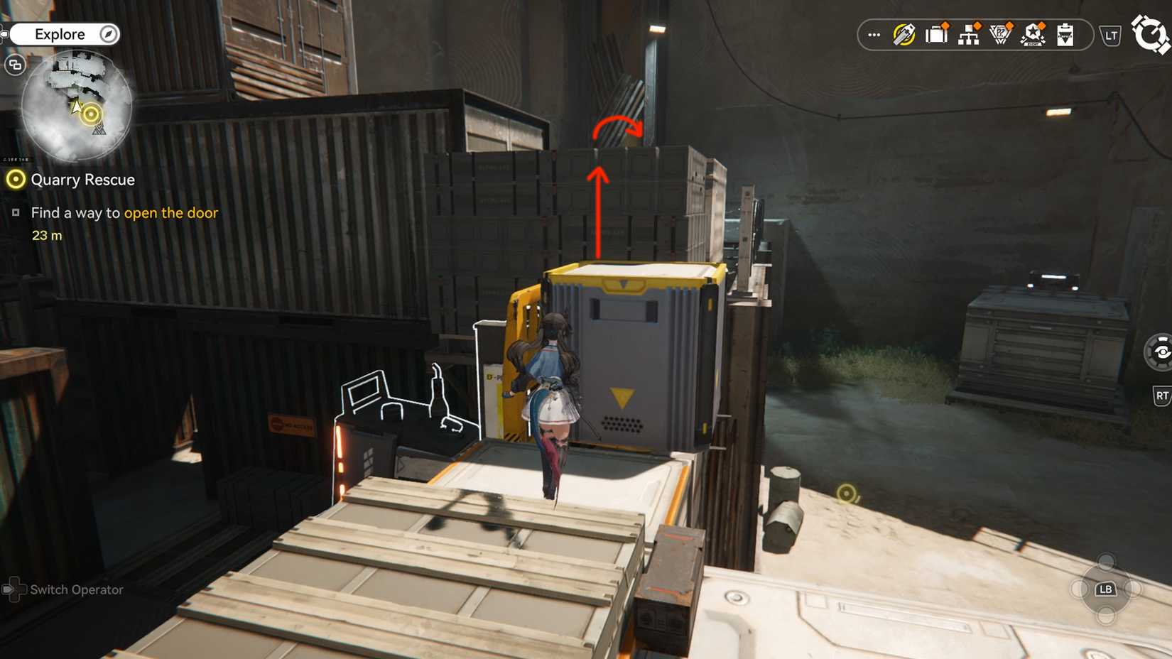 arknights-endfield-how-to-find-way-open-door-quarry-rescue-quest-ak-endfield - jump to locked electric fence door