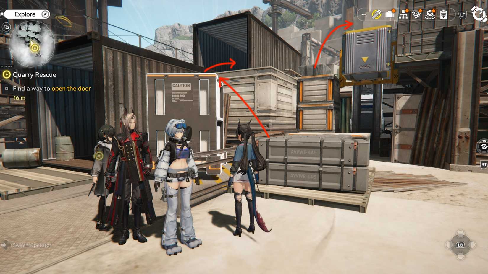 arknights-endfield-how-to-find-the-path-open-quarry-door-rescue-quest-ak-endfield - open path to locked electric fence door - jump route