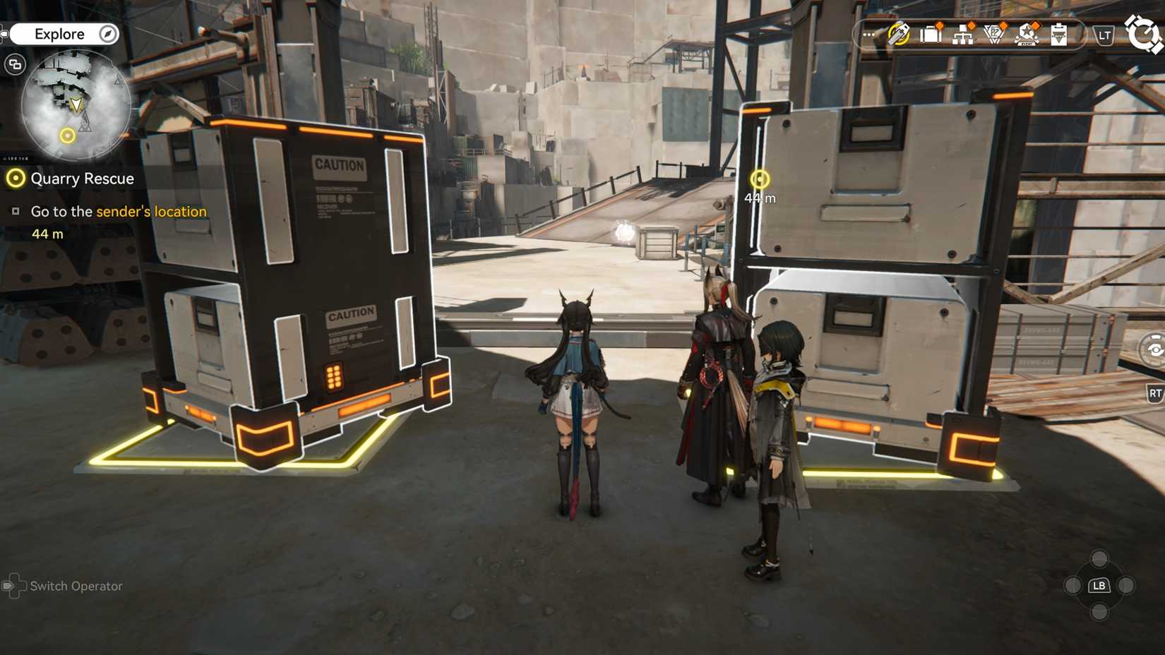 arknights-endfield-how-to-find-the-way-to-open-the-door-quarry-rescue-quest-ak-endfield - use both crates to open the door