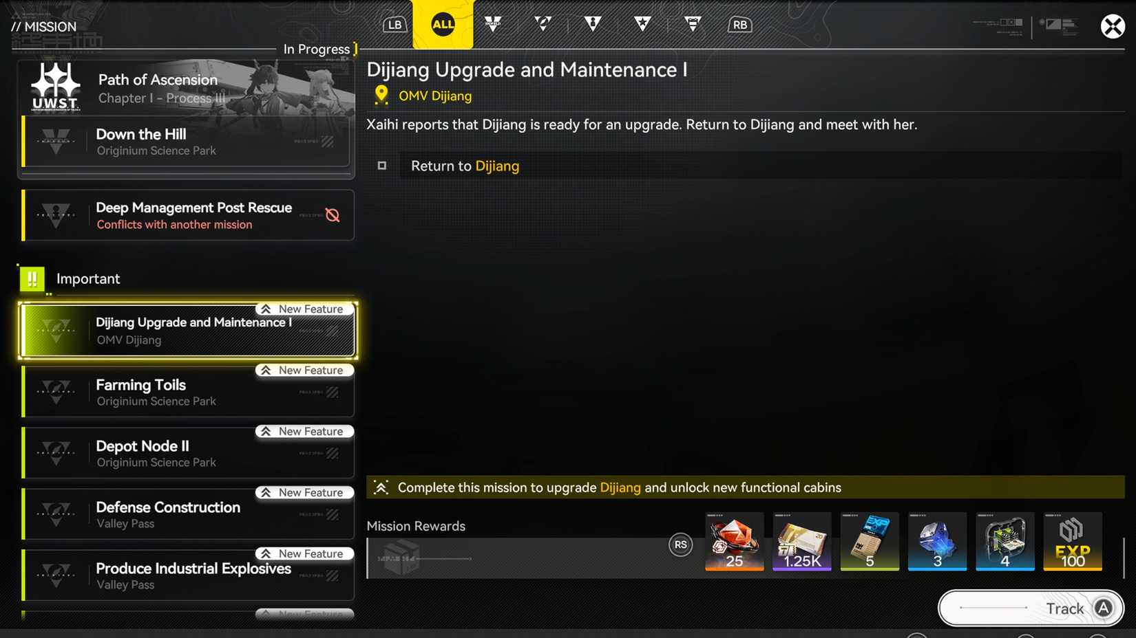 arknights-endfield-how-upgrade-control-nexus-level-unlock-growth-chamber - dijiang upgrade and maintenance quest mission