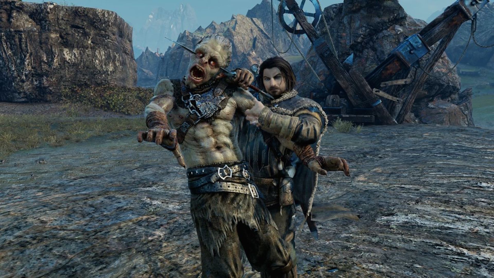 Assassinating an enemy in Middle-earth Shadow of Mordor (2014)