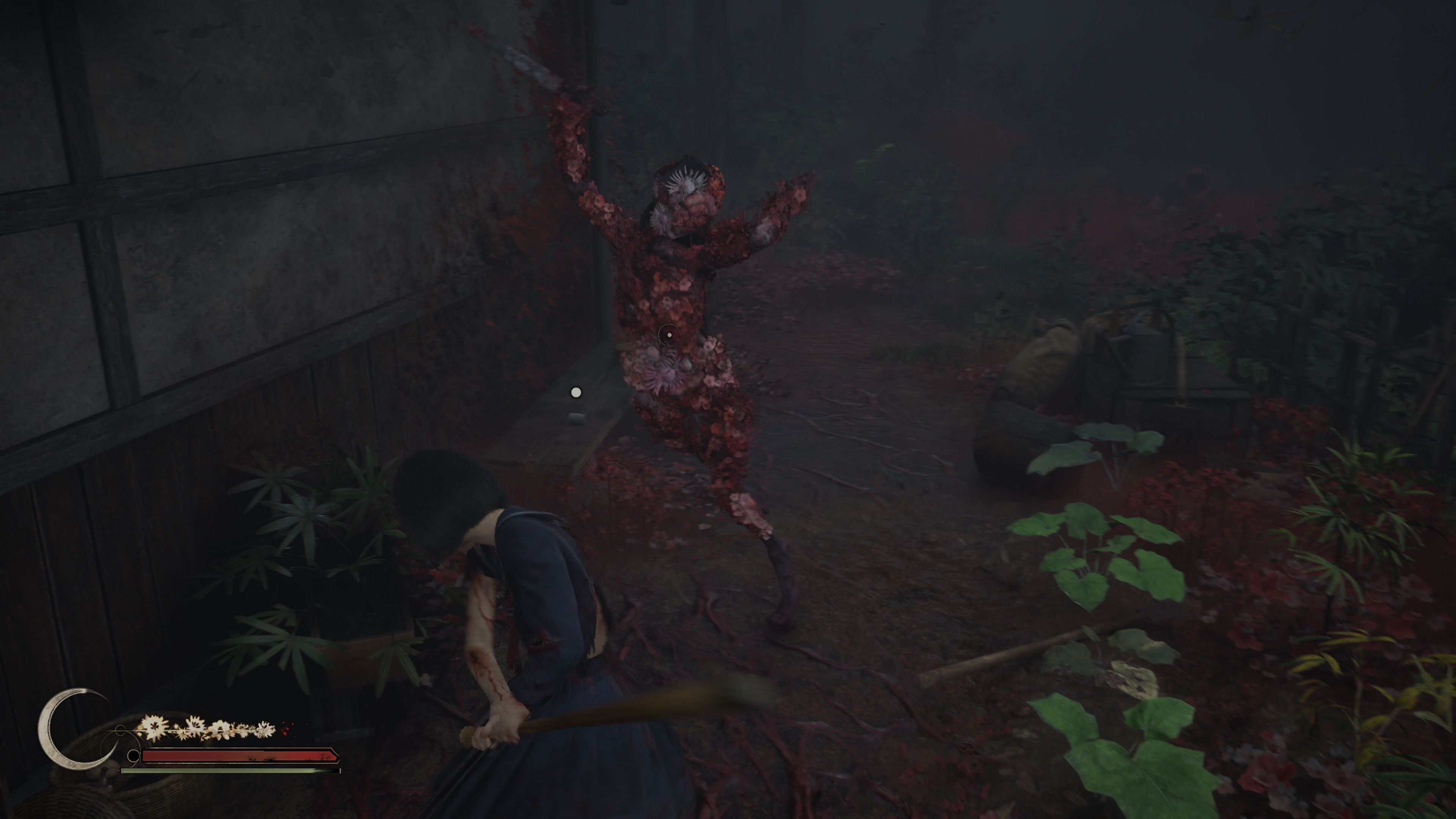 Attacking an enemy with a bat in Silent Hill f (2025)