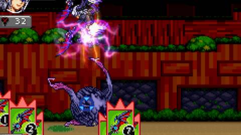 Attacking enemies as Riku in Kingdom Hearts Chain of Memories (GBA)