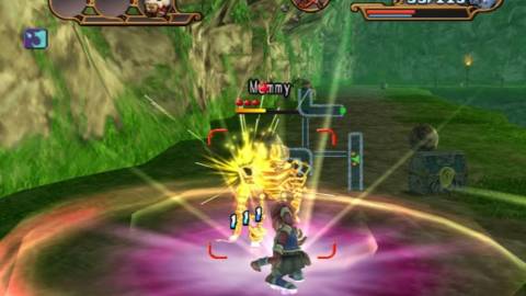 Attacking enemies in Dark Cloud 2 (2003)
