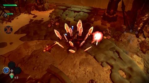 Attacking enemies in Darksiders Genesis (2019)