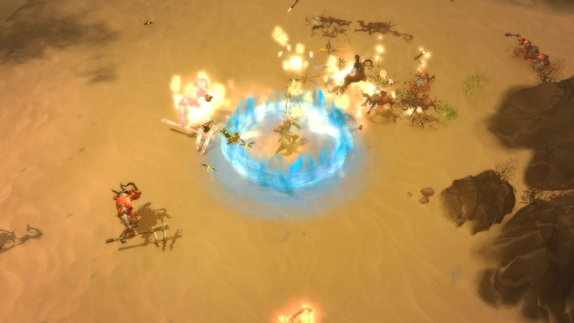 Attacking enemies in Diablo 3 (2012)