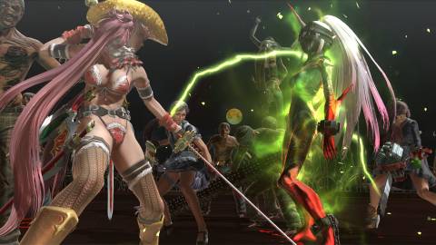 Attacking enemies in Onechanbara Z2 Chaos (2016)