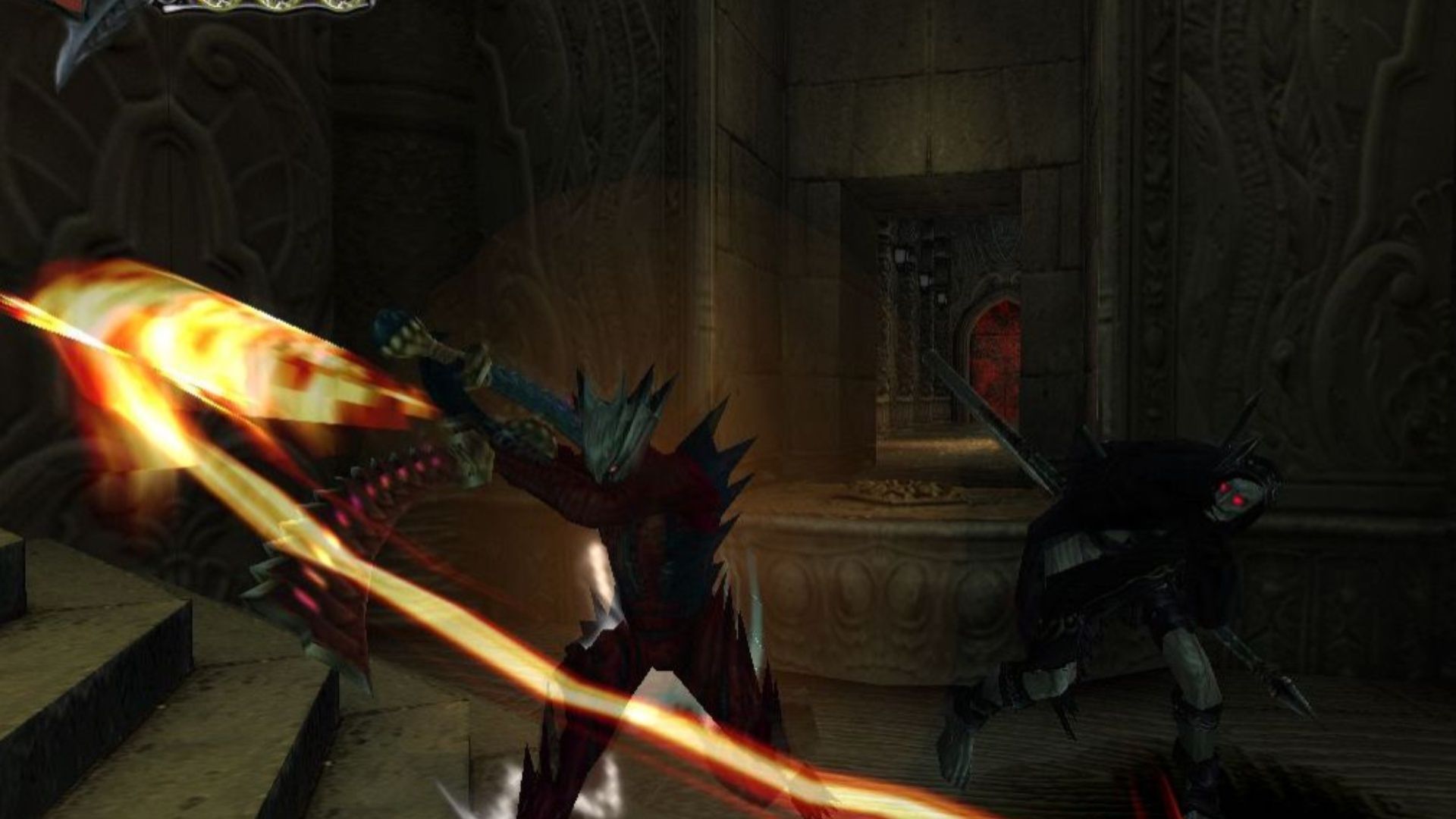 Attacking enemies with Devil Trigger in Devil May Cry 3 (2005)