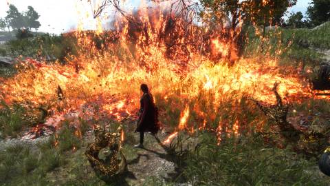 Attacking enemies with fire in Forspoken (2023)