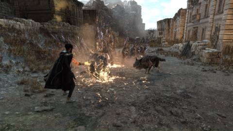 Attacking wolves in Forspoken (2023)