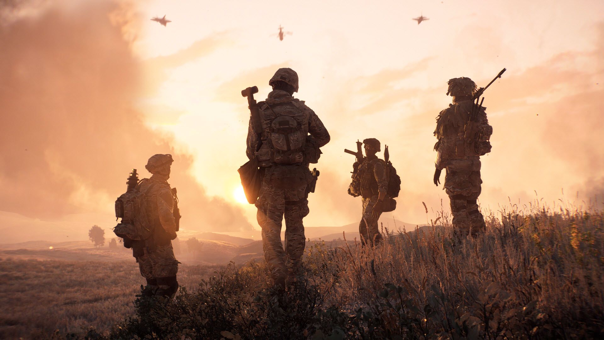 battlefield 6 soldiers hanging out together