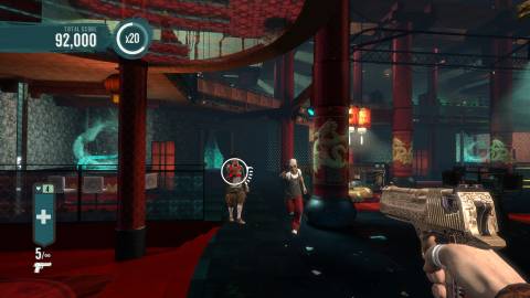 Blue Estate the game aiming gun first level