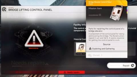 bridge lifting control panel arknights endfield