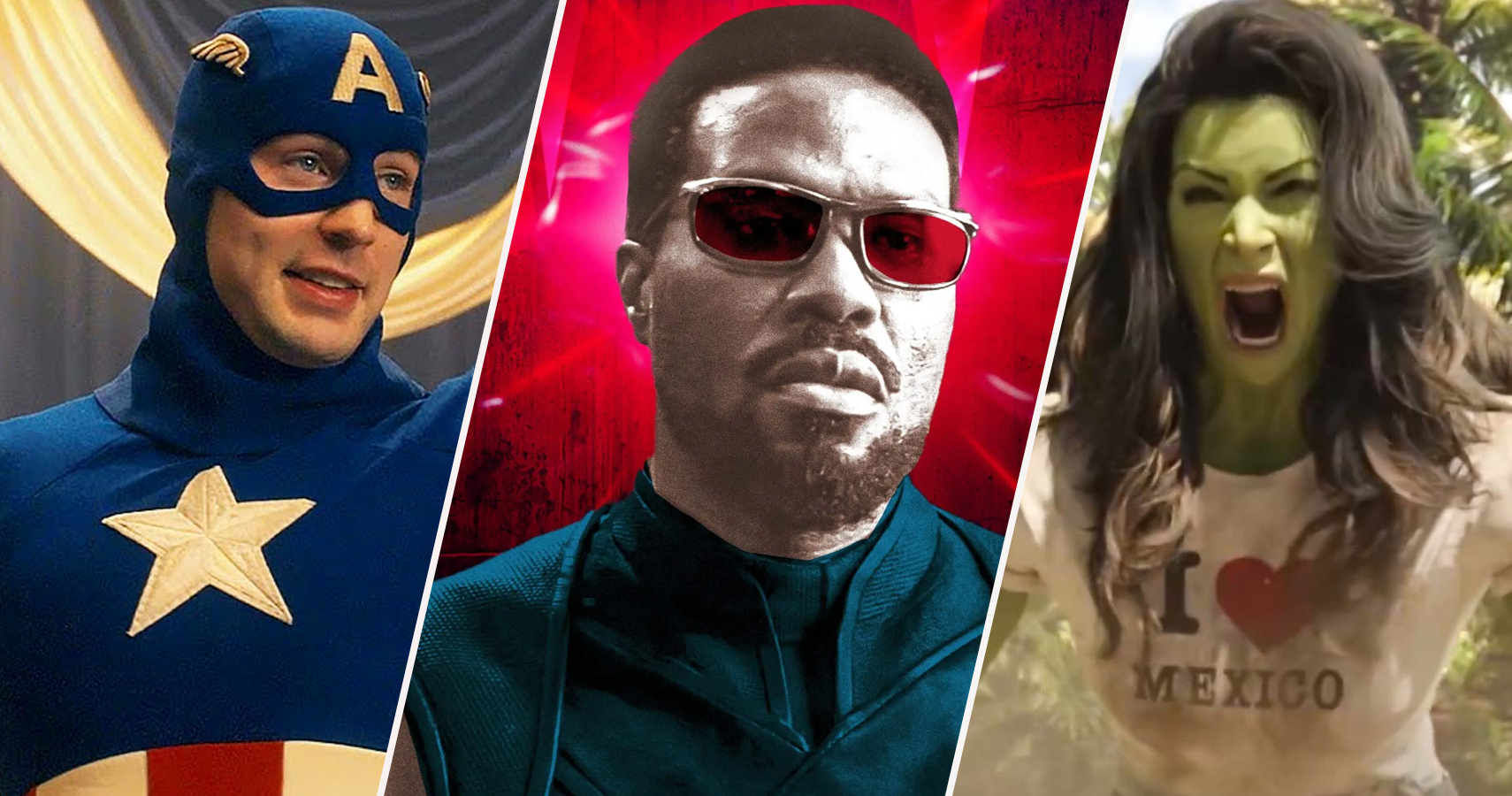 Captain America in the Star Spangled Man, Wonder Man, and She Hulk in the MCU