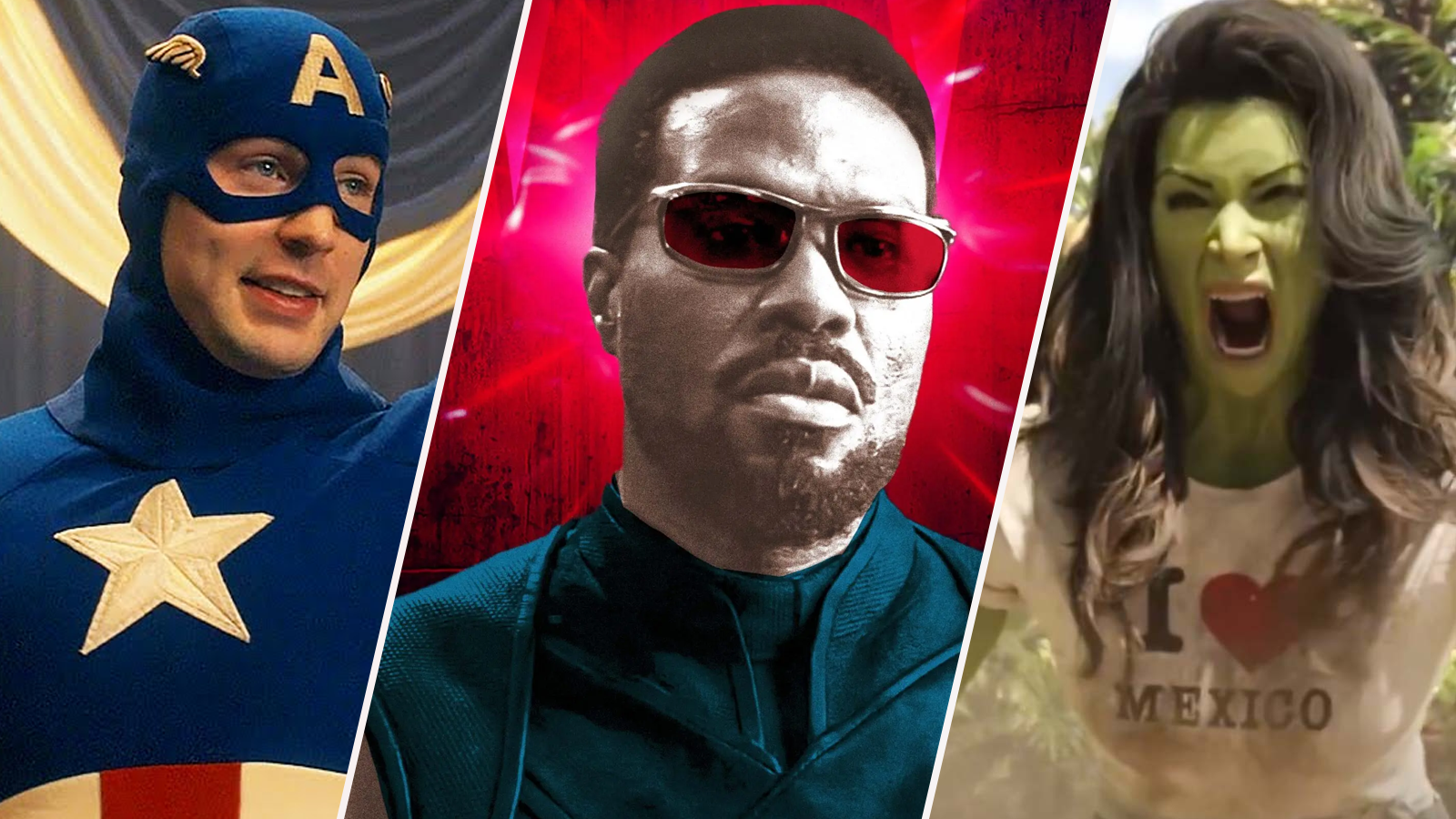 Captain America in the Star Spangled Man, Wonder Man, and She Hulk in the MCU