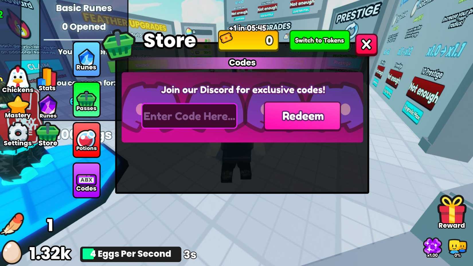 Chicken Incremental - the codes tab