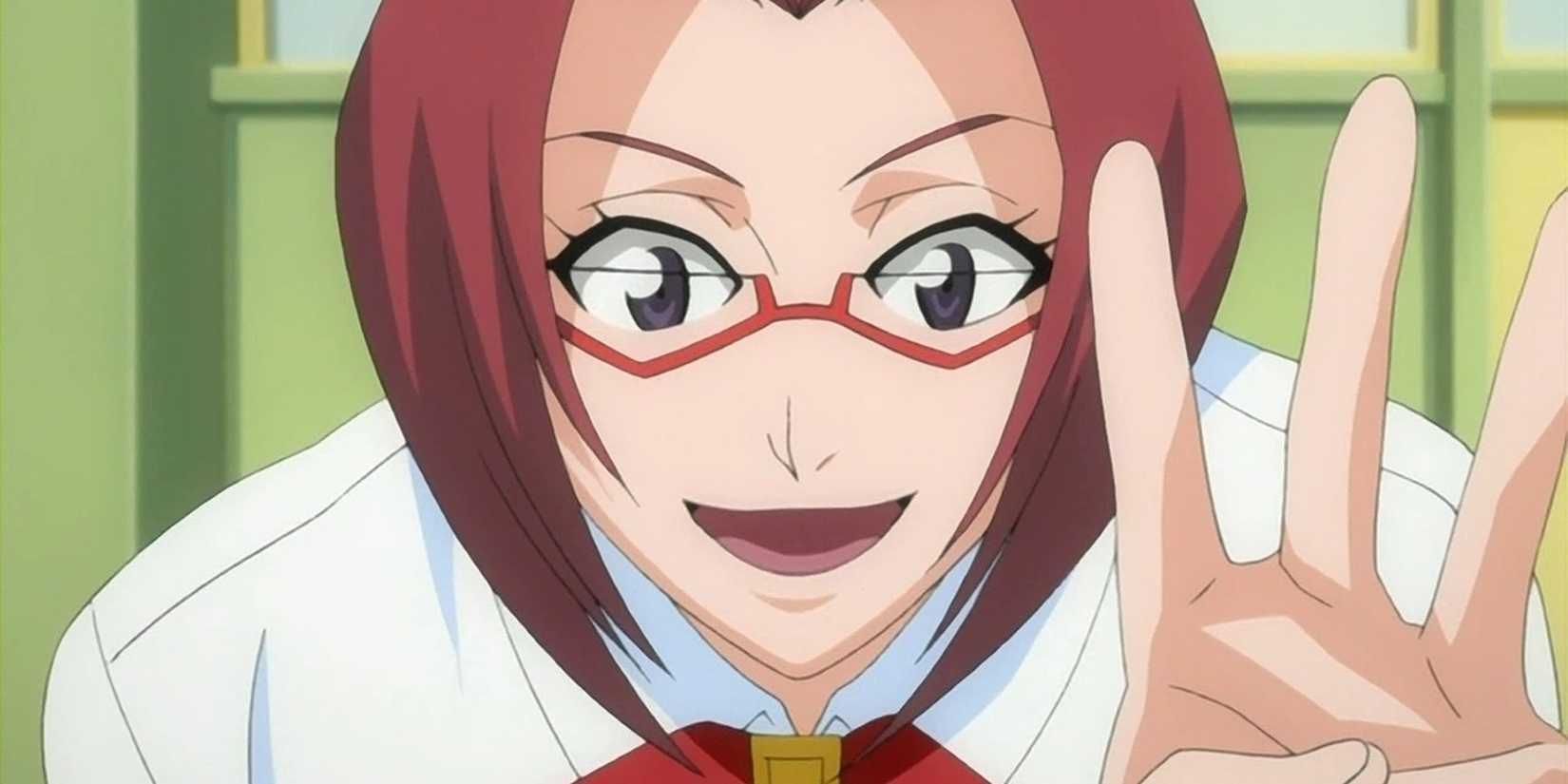 Chizuru Honsho makes the peace sign.