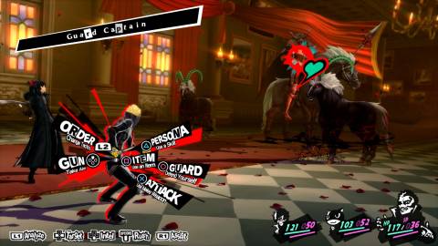 Choosing an attack in battle in Persona 5