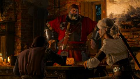 Ciri talking to the Red Baron in The Witcher 3 Wild Hunt (2015)