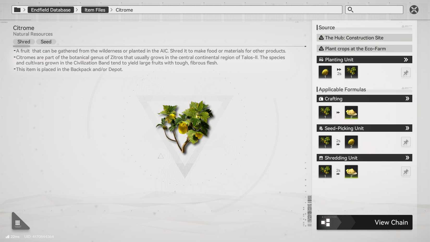 citrome database in arknights endfield